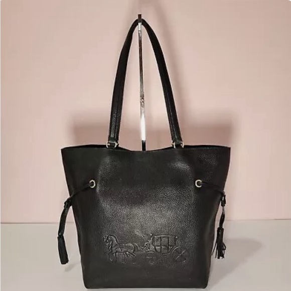 COACH CA200 Leather Tote Bag Black Andy Matching Purse & Wallet Set! - Picture 5 of 7